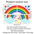 Rainbow and stars wall decal set for home decor measuring 70x50cm after application - Star Cloud Rainbow Style (ZSZ1062) / 30x45cm