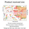 Vista dettagliata degli adesivi murali unicorno e castello con fogli PVC 90x30cm - Unicorno Castello Cartone Animato (ZSZ2886)