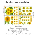 Adesivi murali girasole autoadesivi in PVC per decorazioni di soggiorno e camera - Stile Girasole A (ZSZ2880)