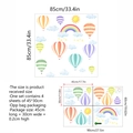 Bunte Heißluftballons Wandtattoo mit Regenbogen für Kinderzimmer Deko, 85x85cm Größe - 45cm*30cm (4 Blatt)