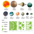 Adesivi murali sistema solare luminosi con pianeti e stelle per cameretta dei bambini - Grande (24x29cm) / Verde Fluorescente