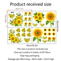 Dettagli adesivi murali girasole 45x30cm e dimensioni dell'effetto finale 90x60cm - Stile Girasole B (ZSZ2881)