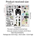 Detail view of 6-piece gamer wall stickers showing gamepads, headsets and pixel icons - 25*35cm