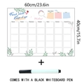 Adesivo lavagna settimanale riutilizzabile con motivi floreali e pennarello nero 60x40cm - Organizer Settimanale Con Penna