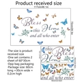 Inspirational Bless This Home butterfly wall stickers with colorful garden floral patterns - Butterfly Inspirational Quote Style (ZSZ1788B) / Large Layout