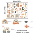 Nordic boho rainbow and sun PVC wall stickers set of two for kids room wall decoration - Boho Rainbow Style