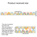 Regenbogen-Wandtattoo-Set mit Herzmotiven für Wohnzimmerdekoration und Wandbordüren - 20x60cm