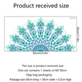 Adesivo murale mandala semicerchio blu e verde con motivi floreali simmetrici 60x30cm - Specifica Standard (ZSZ1940-W)