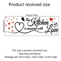 Detail view of Kitchen seasoned with Love wall sticker including sizes and dimensions - Medium Size