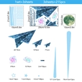 215pcs Space Airplane Moon Wall Stickers set with geometric stars and galaxy designs - Starry Universe (YC001-YW) / 22x30cm