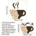 Creative coffee cup wall sticker with Stay Home and Drink Coffee text for home kitchen decor - 25*30cm