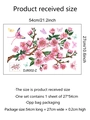Statische raamsticker met roze pruimbloesemtakken en kleurrijke vlinders voor glas - Kersenbloesem Vlinder Stijl (DJ6002-Z)