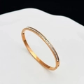 Rose gold stainless steel bracelet with square zircon pavé setting and hinge clasp - Starry Sky Bangle Rose Gold