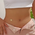 Böhmische goldene Taillenkette für Damen mit feiner Gliederkette und Muschel-Anhänger - Muschel Stil