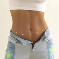 Exquisite double-layer golden butterfly pendant waist chain in stainless steel for women - Gold (3156)