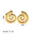 Pendientes geométricos en espiral bañados en oro de 18K, altura 30 mm y anchura 26 mm - Dorado