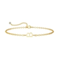 Minimalistische 14K vergulde armband met letter B, sprankelende zirkoon en verstelbaar - Letter B
