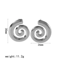 Pendientes espirales plateados pulidos 30mm x 26mm latón moderno chapado en oro 18K - Plateado