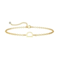 14K goud vergulde armband met letter D hanger en zirkonia aan de verstelbare ketting - Letter D