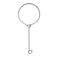 Collana a catena a Y in metallo argento retro punk con pendente a cuore per uomo e donna - Argento