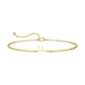 Verfijnde 14K vergulde kettingarmband met minimalistische letter L en zirkonia hangertje - Letter F