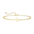 Verfijnde 14K vergulde kettingarmband met een minimalistische hanger met de letter Z - Letter N