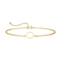 Minimalistische 14K gouden kettingarmband met holle cirkel en verstelbare karabijnsluiting - Letter O