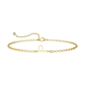 Fijne 14K vergulde schakelarmband met een gepolijste hoofdletter P als hanger - Letter P