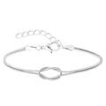 Silver-tone double snake chain bracelet with a central knot design and lobster clasp - Silver