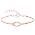 Elegant rose gold snake chain bracelet featuring a romantic infinity heart knot design - Rose Gold