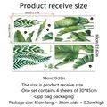 Tropical banana leaf wall sticker set featuring four 30x45cm sheets for home decor - Tropical Green Leaf Series Pattern (ZCJ063) / 4 Sheets Set (30x45cm)