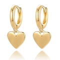Eleganti orecchini a cuore placcati in oro 14K con finitura metallica minimalista - Oro