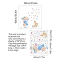Aquarel muursticker set meisje en hert met vlinders, 90x90cm decoratieve PVC sticker - Cartoon Meisje en Hert Set (MS4084)