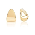 Elegant 14k gold-plated clip-on earrings with minimalist geometric design on white background - Style 1 / Clip-on Earrings