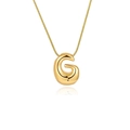 Collier élégant avec pendentif lettre G dorée, finition brillante et bulle lisse - Or - Lettre G