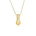 Collier avec pendentif goutte dorée polie et chaîne serpent au fini miroir élégant - Or - Lettre I