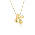 Collier avec pendentif lettre K bombée dorée et chaîne serpent élégante pour femme - Or - Lettre K