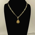 Collana a catena Figaro dorata con pendente a cappello da cowboy su busto nero - Collana Con Cappello Da Cowboy Singolo / Oro