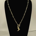 Collana a catena a graffetta dorata con pendente a stivale da cowboy e chiusura OT - Collana Con Stivale Da Cowboy Singolo / Oro