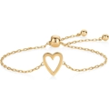 Elegant gold-plated stainless steel hollow heart charm bracelet with adjustable slider - Hollow Heart (s999) / 14k / 1 Piece / Gold