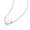 Collier cœur en acier inoxydable plaqué or 18 carats poli avec lettre A et chaîne - Lettre A / Argent