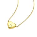 Collier cœur plaqué or 18 carats avec lettre A gravée sur une fine chaîne vénitienne - Lettre A / Or