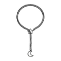 Collana a Y punk gotica dorata con luna e stella e catena cubana regolabile da donna - Luna Stella Nera
