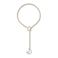 Collana Y lariat con stella dorata e luna d'argento stile punk gothic regolabile - Catena d'Oro Stella d'Oro Luna d'Argento