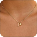 Collana placcata oro 14k con lettera J e piccolo ciondolo a cuore su catena a sfere - Lettera J