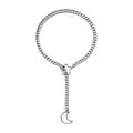 Collana a Y argento con maglia cubana, connettore a stella e ciondolo a luna - Stella e Luna Argento