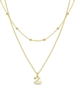 Gold layered beaded necklace featuring a micro-diamond initial Z letter pendant for women - Letter Z