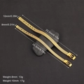 Verstellbares goldenes Edelstahl-Mesh-Armband in 8mm und 10mm Breitenoptionen - Klein / Gold