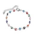 Cavigliera malocchio con perline colorate e catena d'argento per donne stile elegante - Argento
