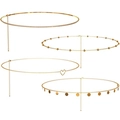 Set di quattro catene da corpo dorate minimaliste con ciondoli a cuore e paillettes - Stile a Quattro Strati / Oro
